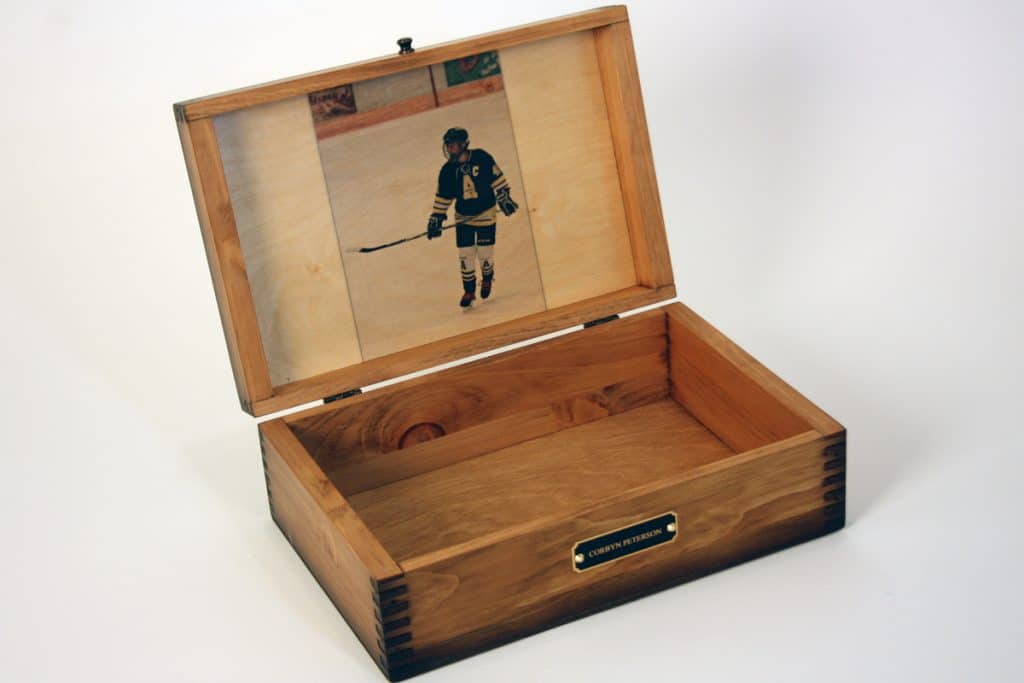 Personalized Hockey Player Memory Box Relic Wood