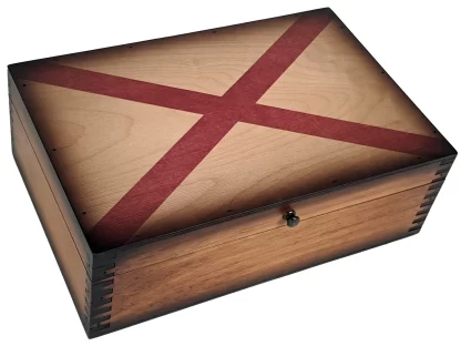 Alabama State Flag Wooden Box