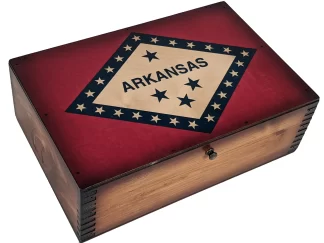 Arkansas State Flag Wooden Memory Box
