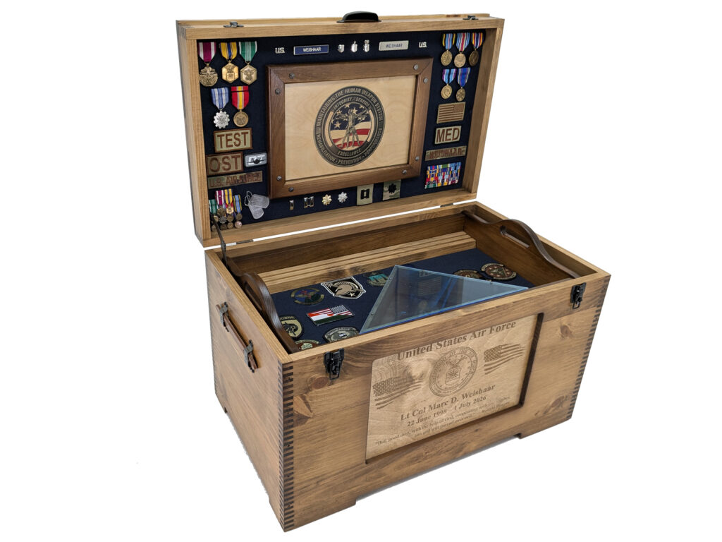 Custom US military retirement trunk