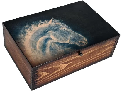 Blue Fire Horse Abstract Box