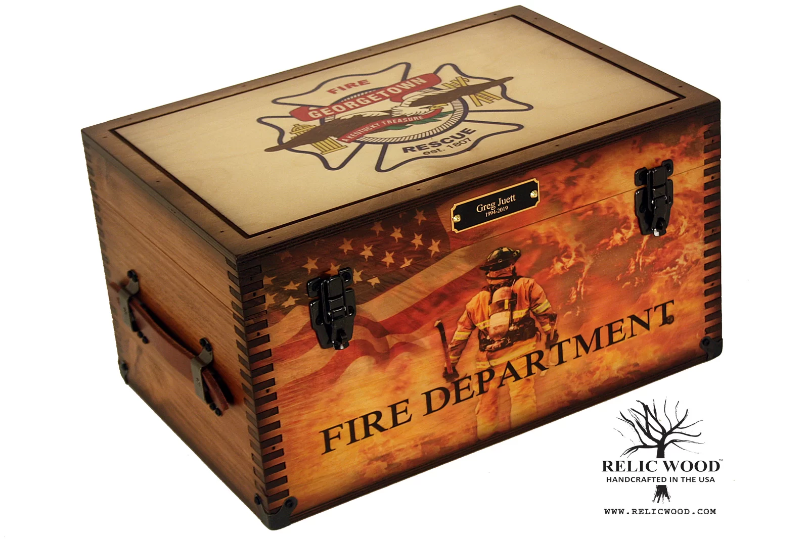 Fire Department Gifts - Wooden Keepsake Box