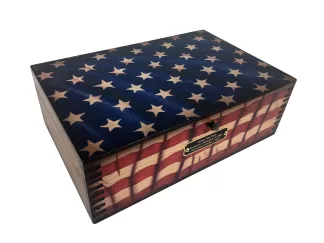 Custom US Flag Wooden Box