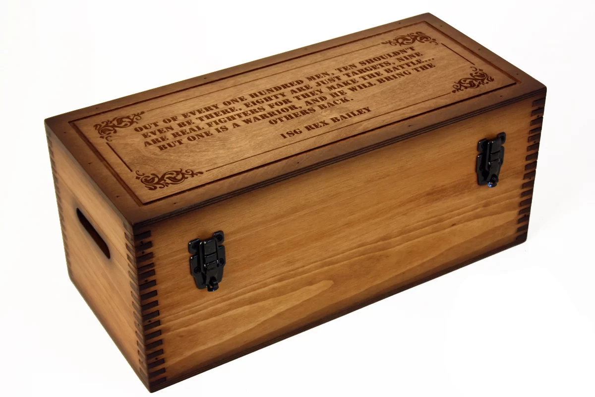 Laser Engraved Storage Box Relic Wood