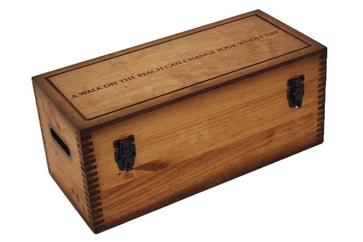 laser engraved design Wooden Pollen Sifter Storage Box Small 