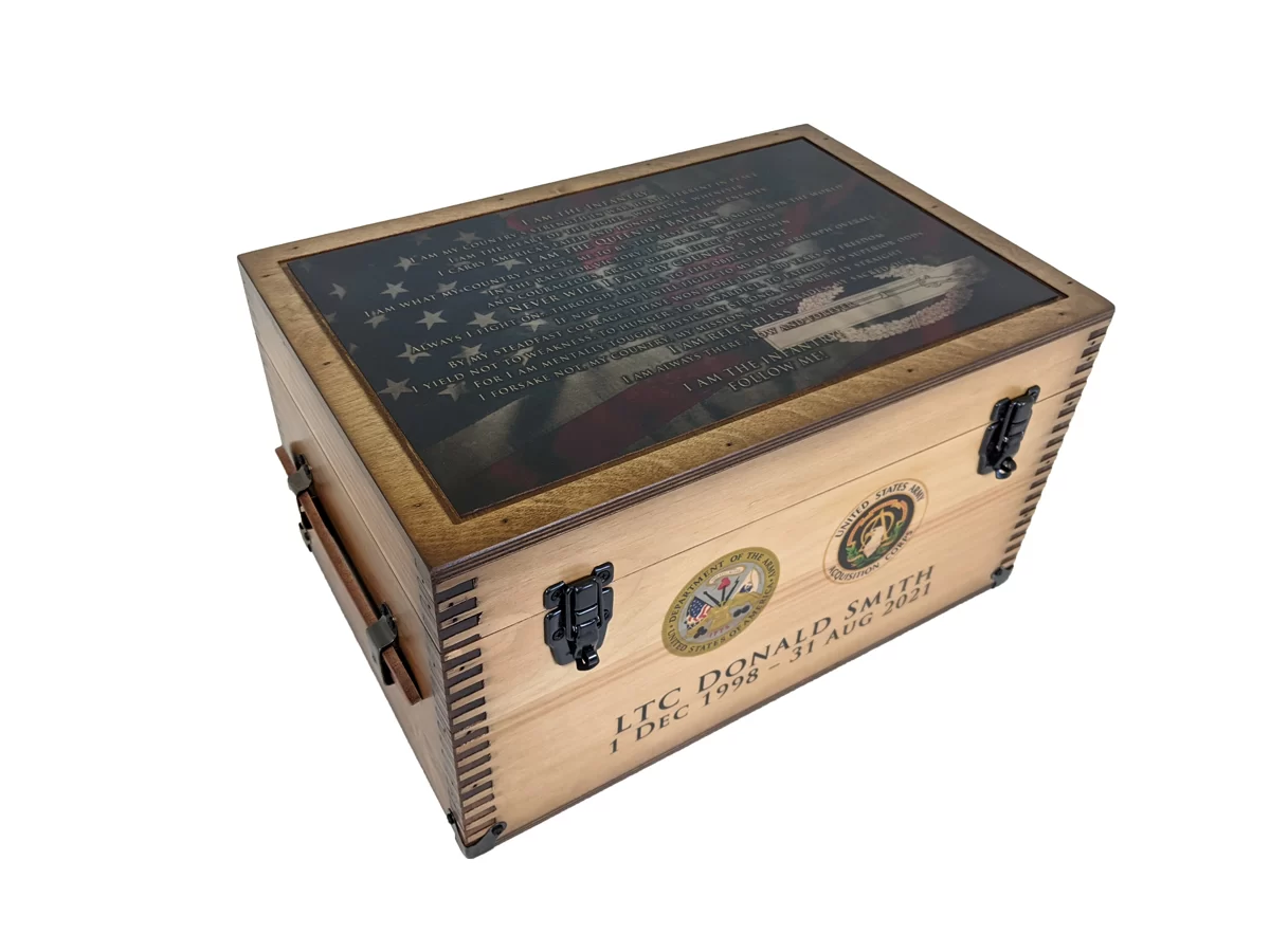 Custom Military Oath of Office Keepsake Box - Relic Wood