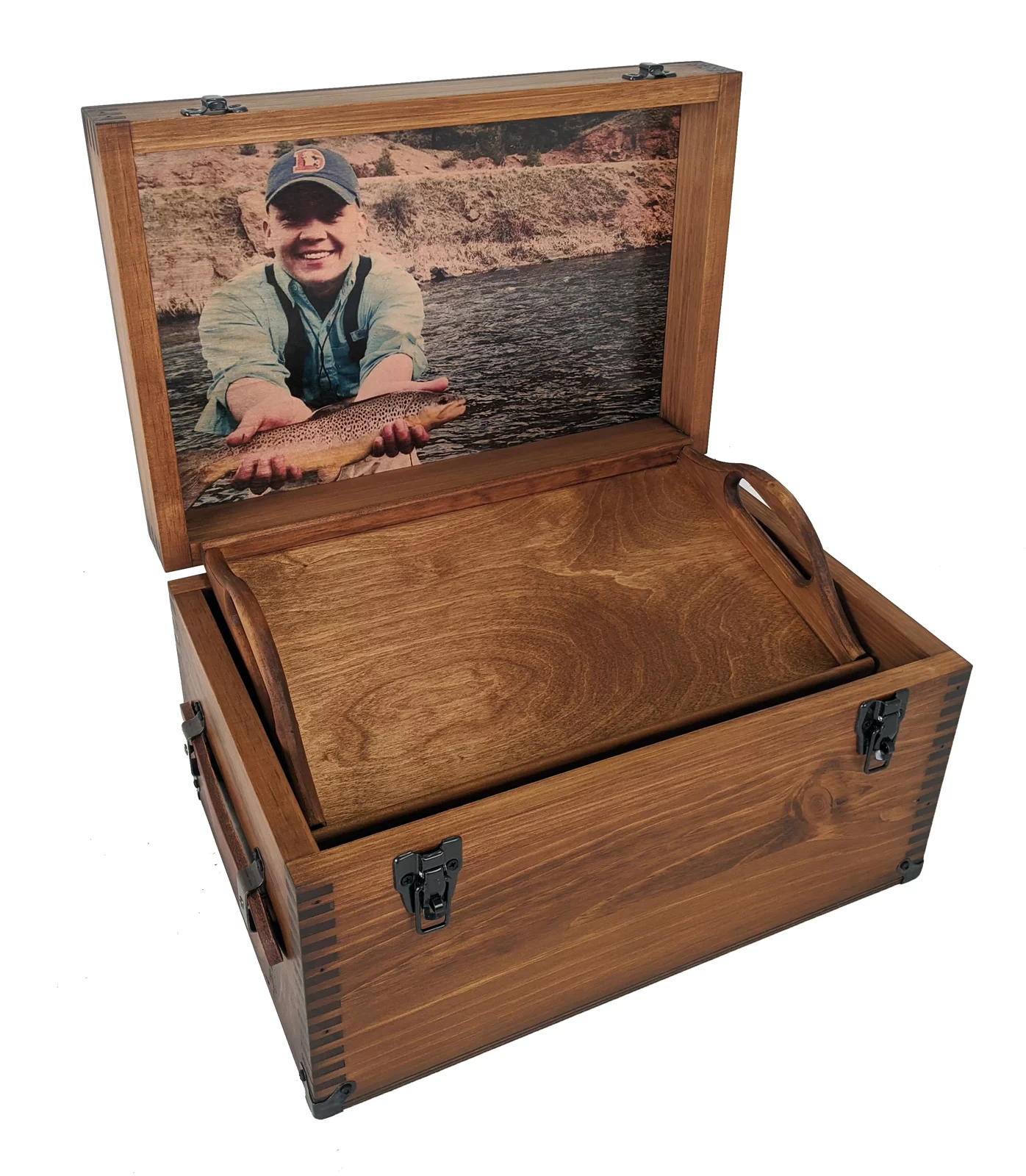 Custom Fishing Photo Keepsake Box - Relic Wood