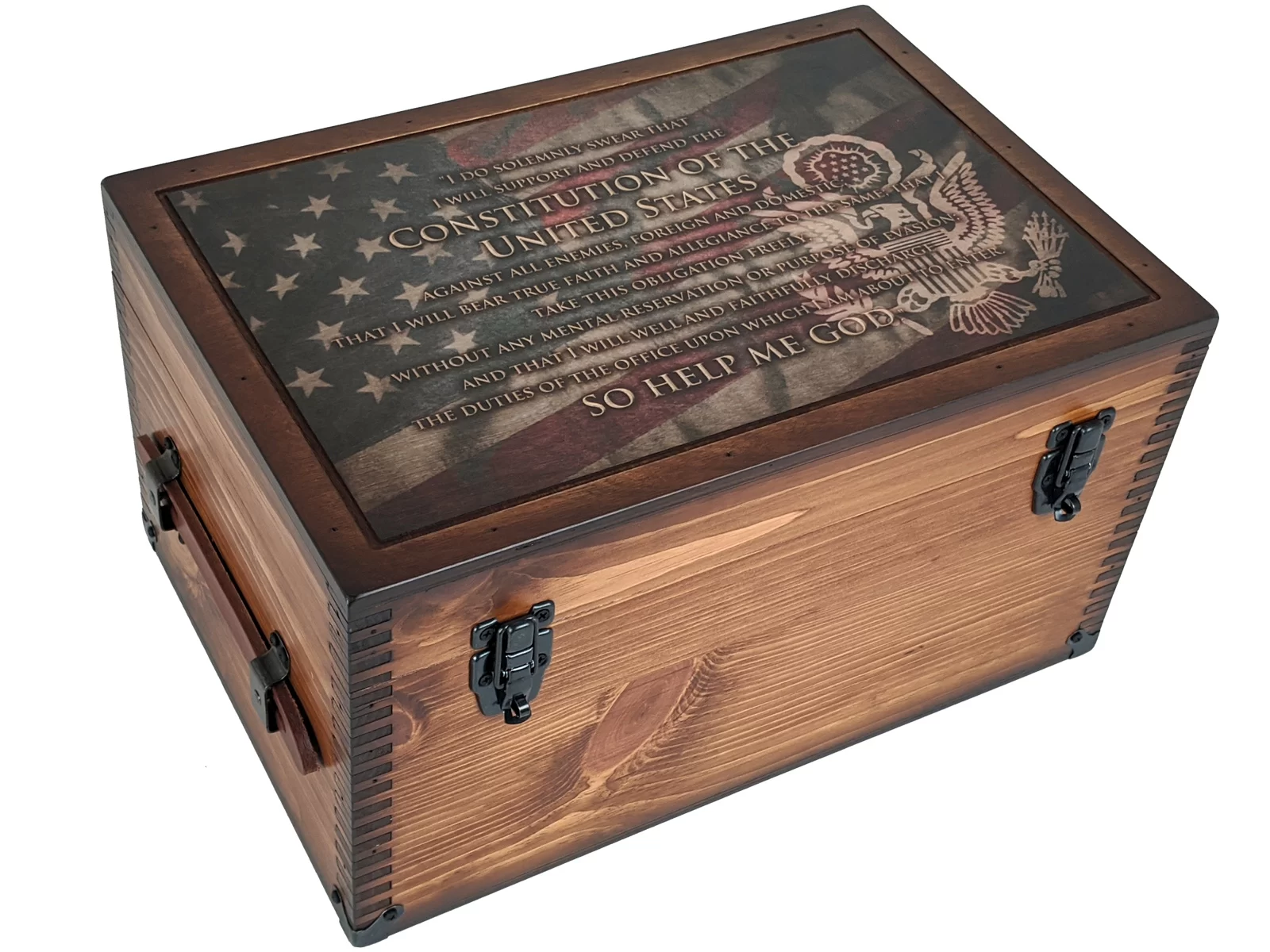 Small Treasure Chest Vintage American Flag Decorative Jewelry Keepsake Box For K 