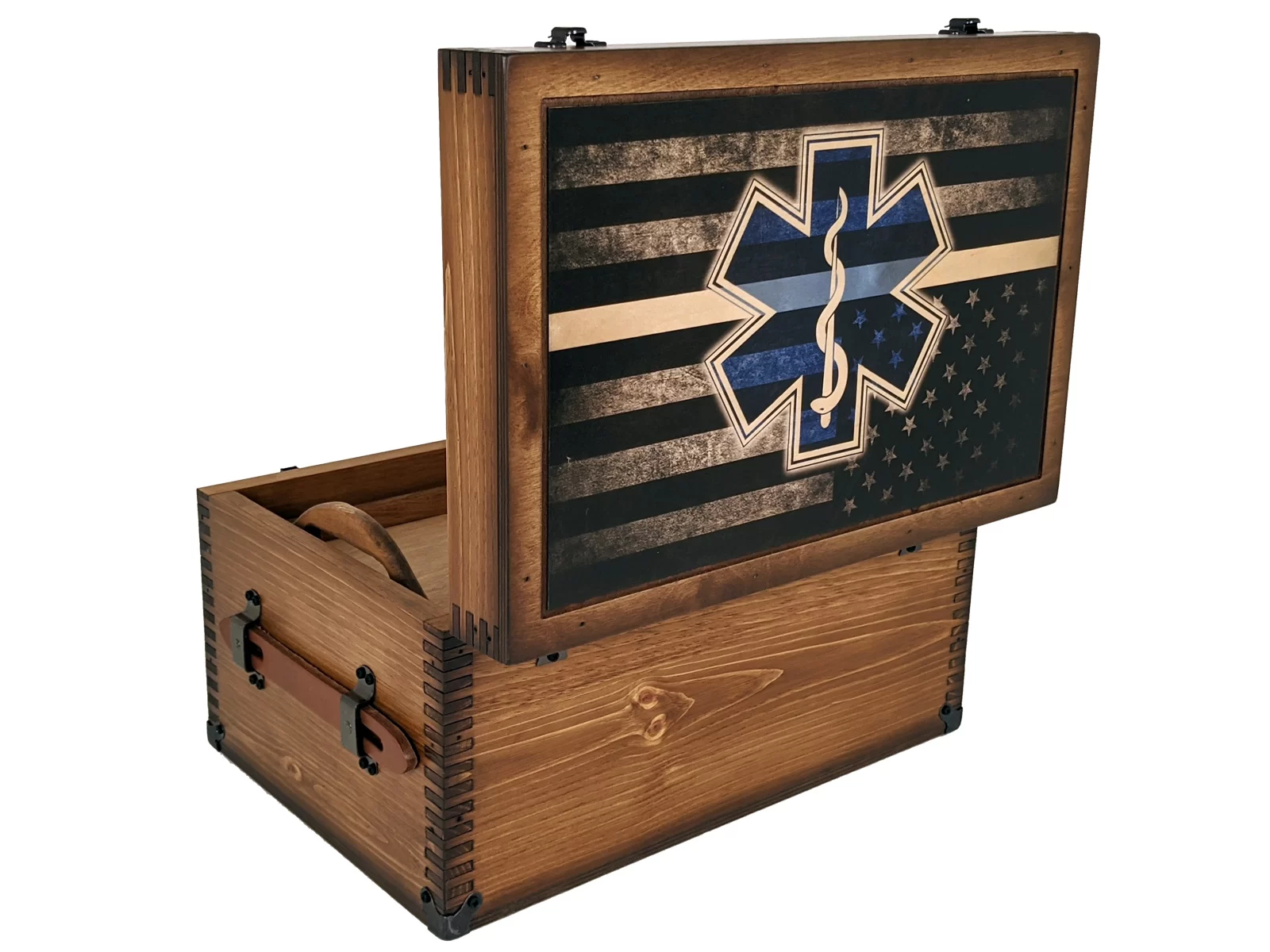 Paramedic Star of Life Keepsake Box - Relic Wood