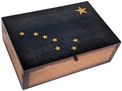 Alaska State Flag Wooden Memory Box