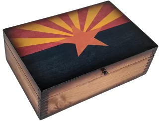 Arizona State Flag Wooden Memory Box