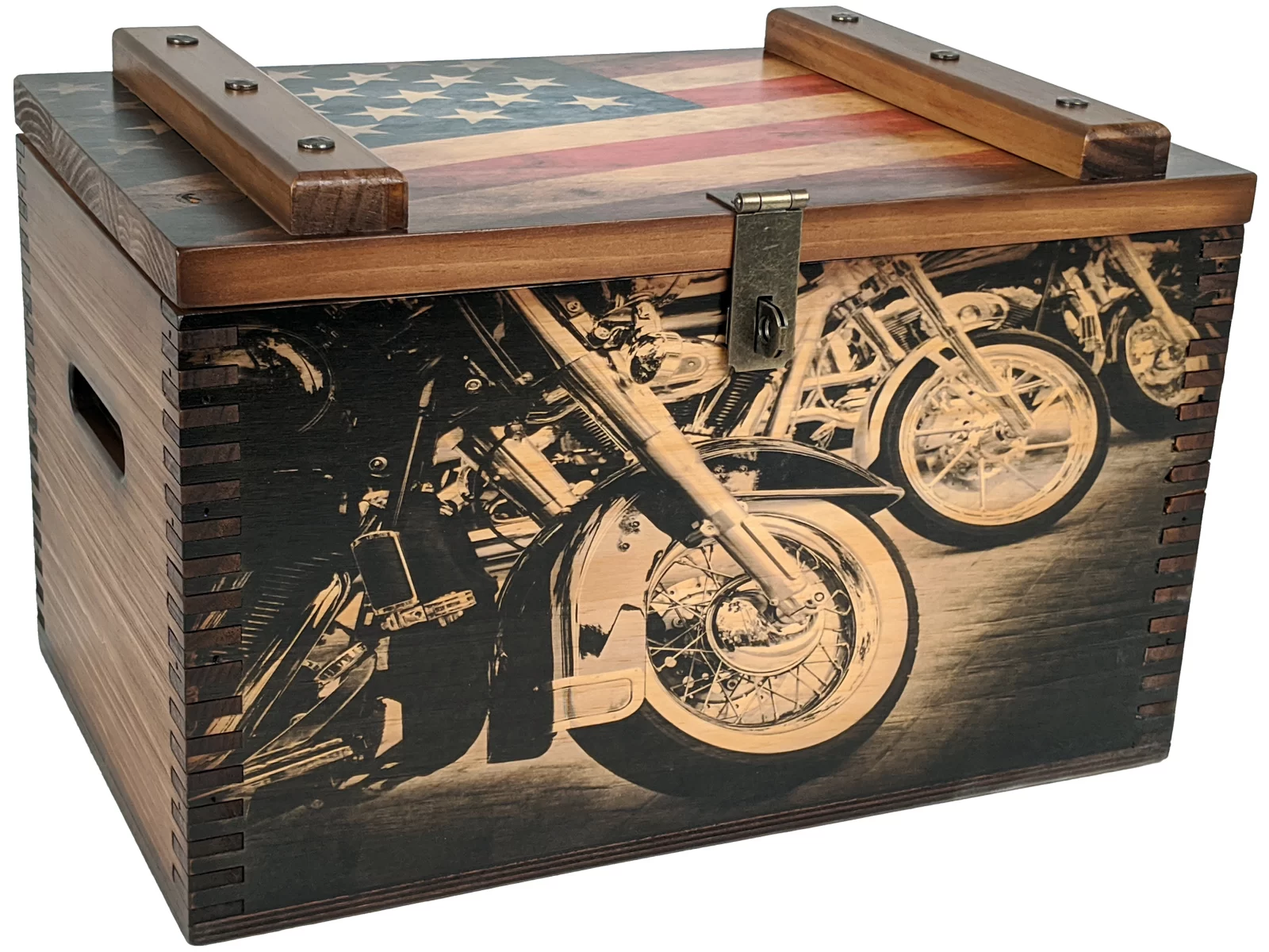 American Flag and Motorcycle Ammo Box