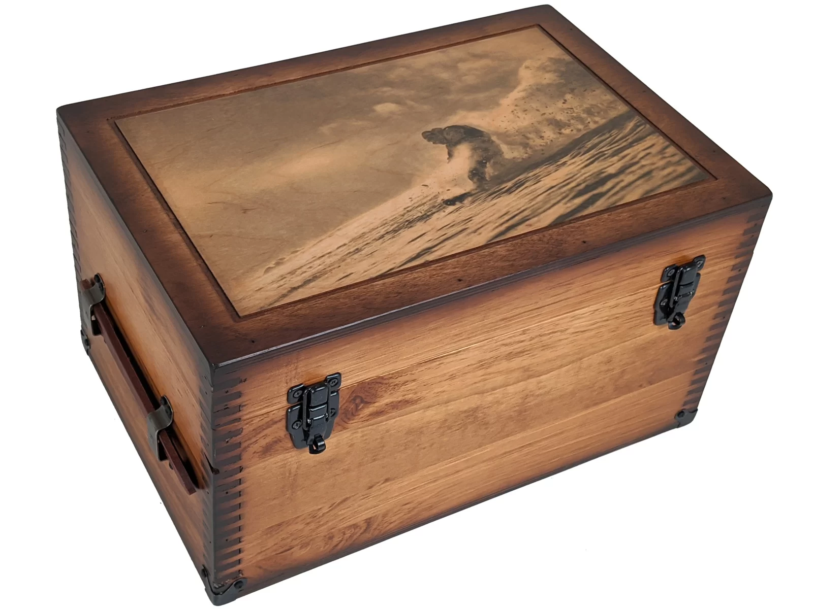 Sepia Snowboarder Keepsake Box - Relic Wood