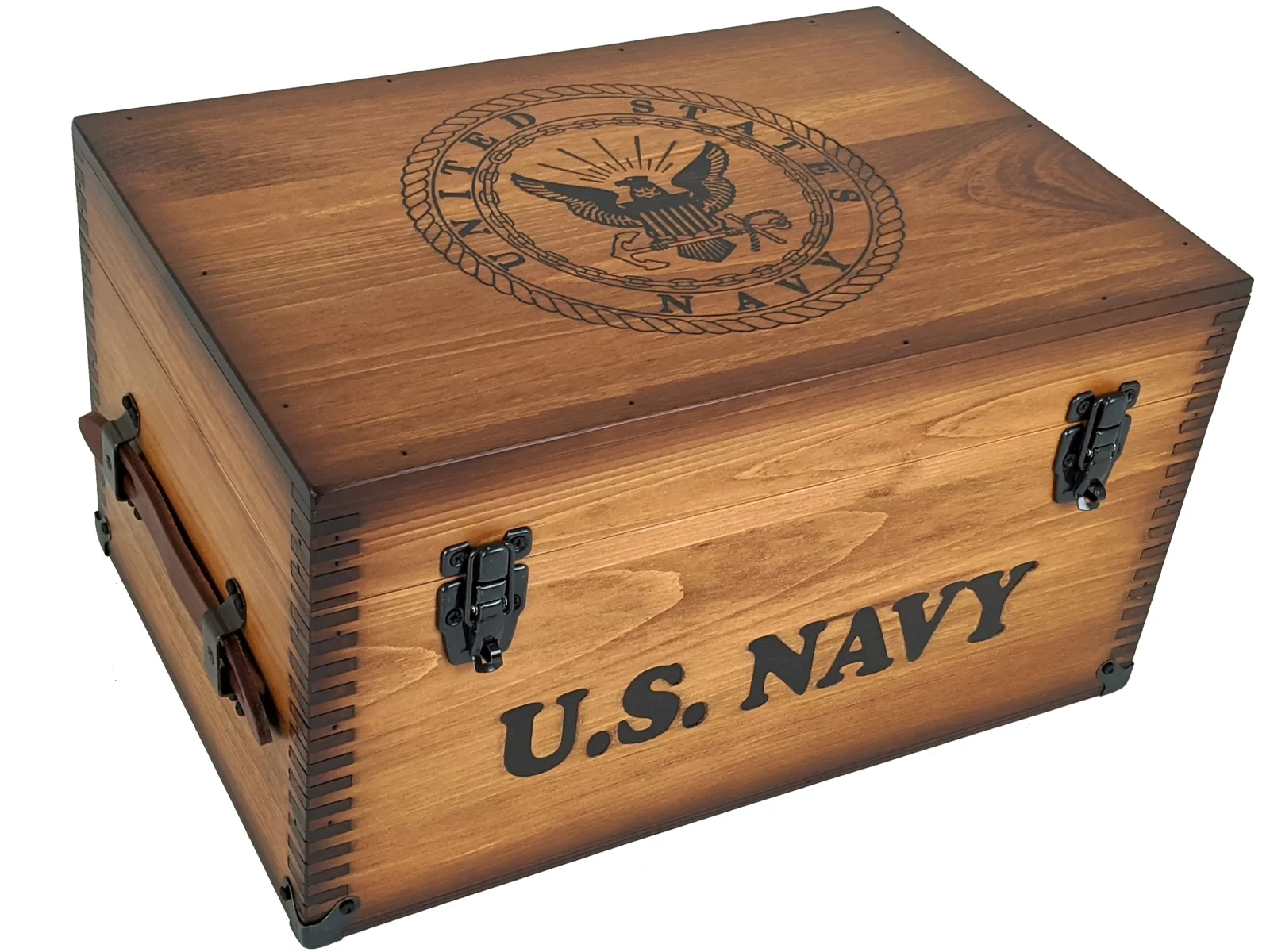 Navy Keepsake Footlocker - Relic Wood