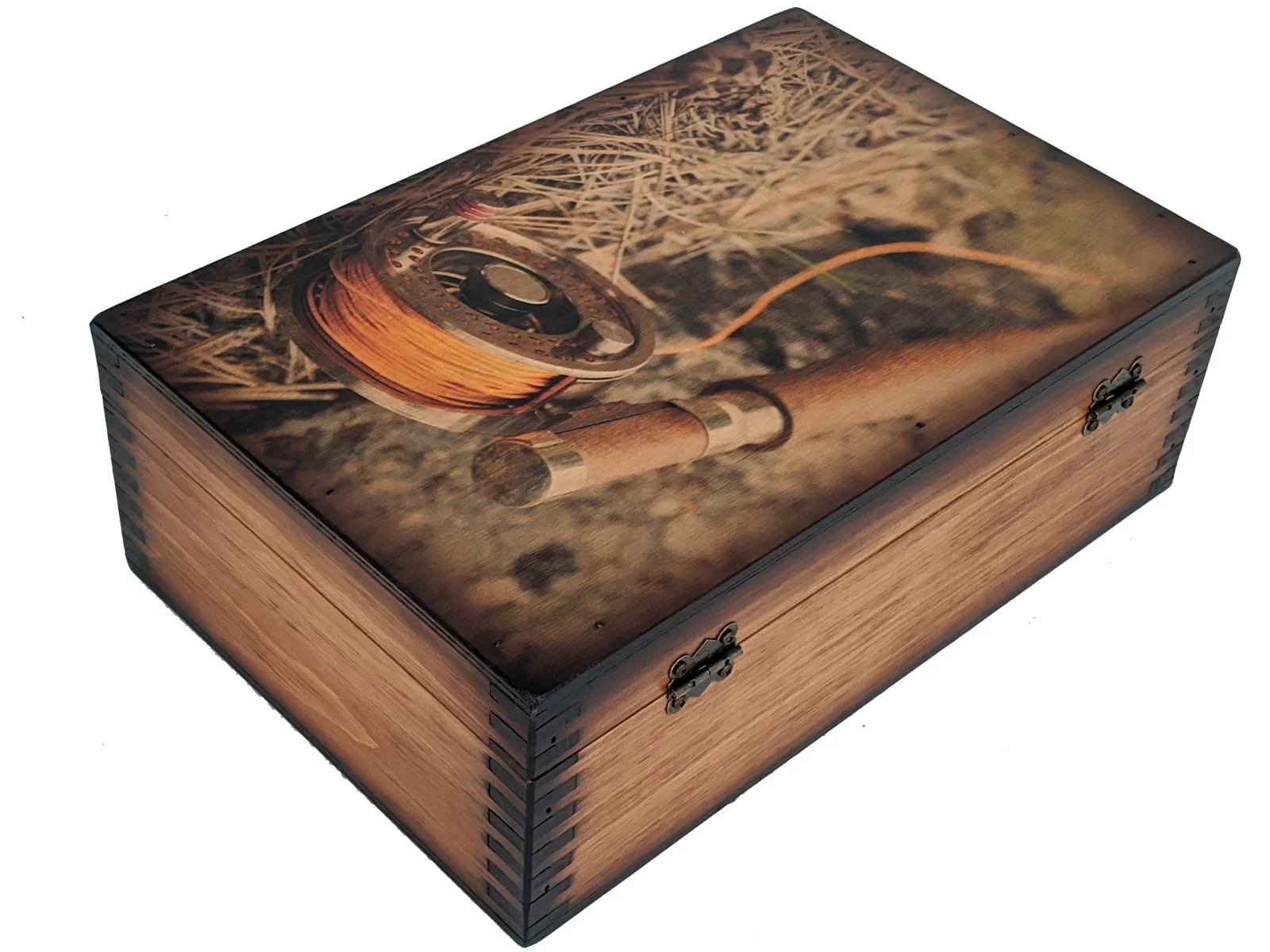 Fly Fishing Rod and Reel Memory Box - Relic Wood