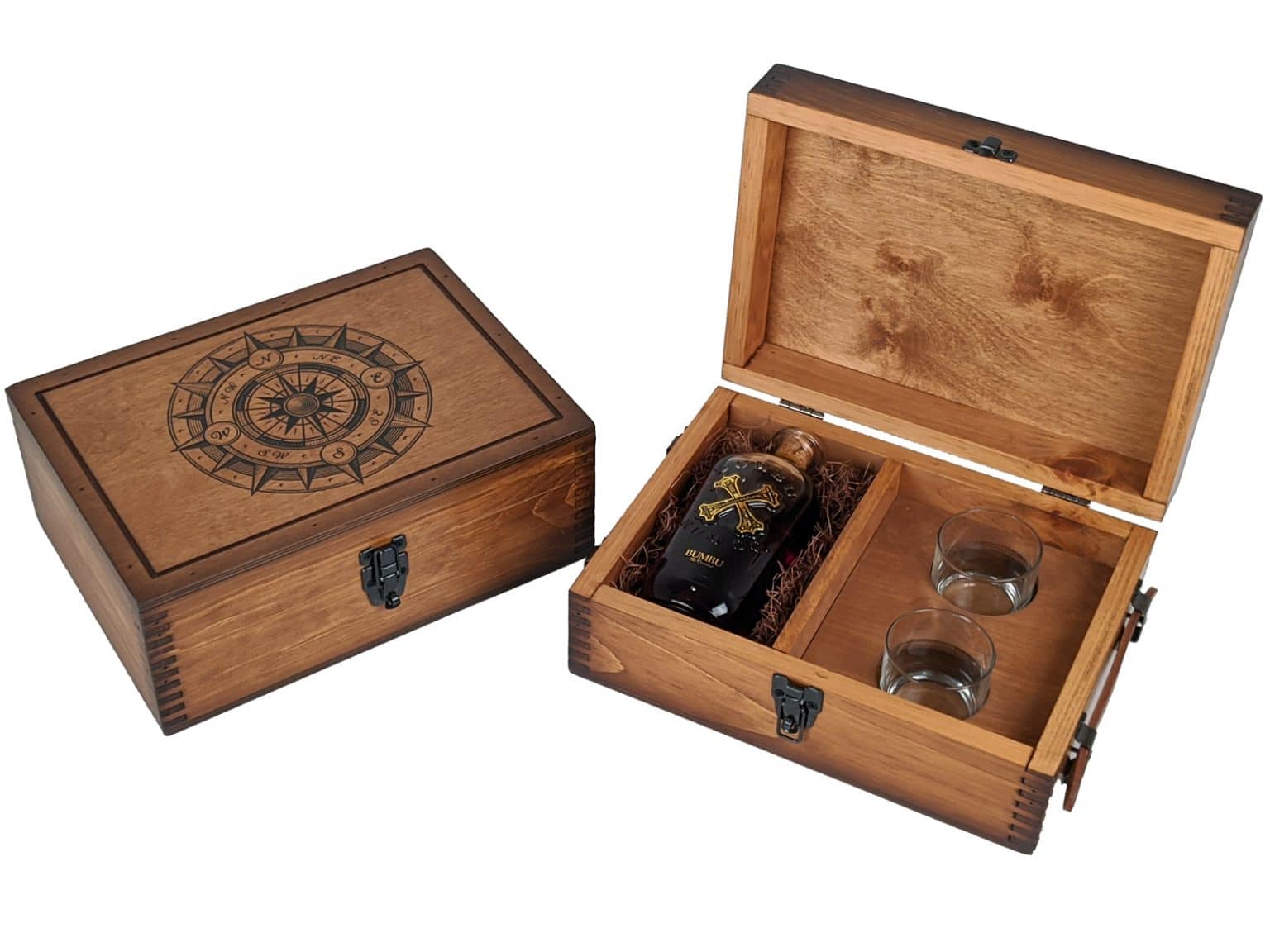 Laser Engraved Alcohol Gift Set Relic Wood