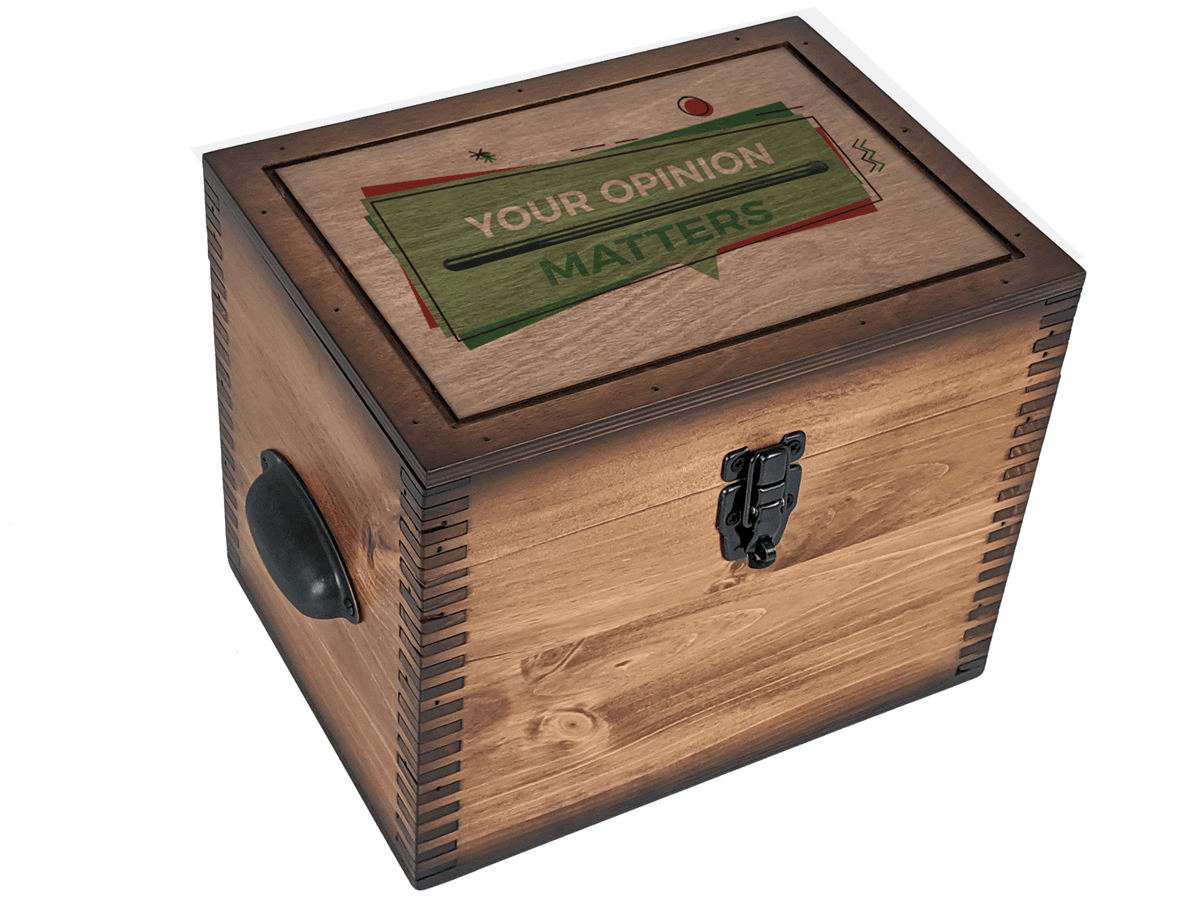 with 25 Suggestion Cards Green Adir Customizable Wood Suggestion Box 