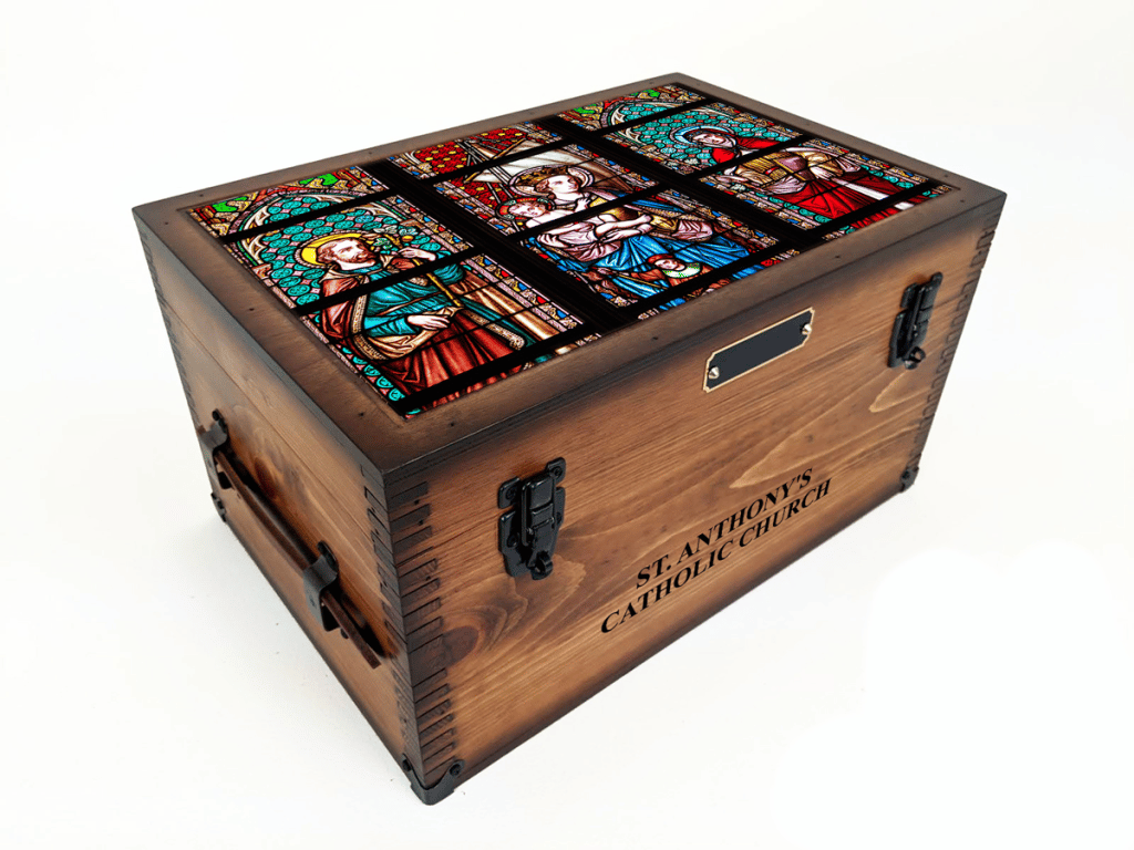 Custom Church Keepsake Box - Relic Wood