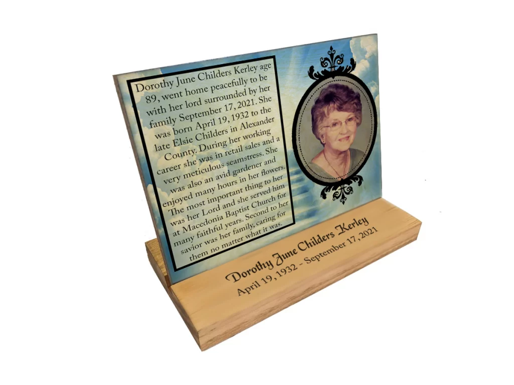 Custom Obituary Photo Stand - Handcrafted in the USA
