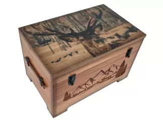 Mule Deer Rustic Red Oak Trunk